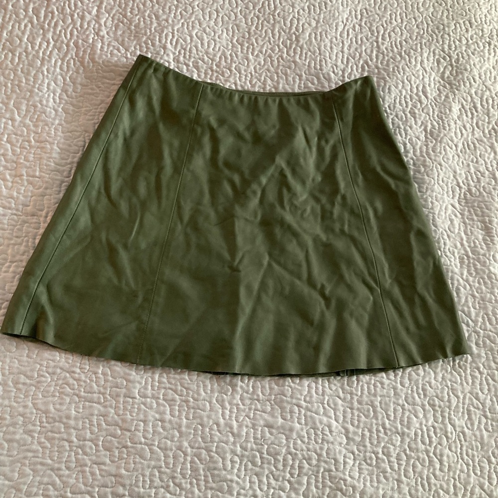 Veda green leather mini skirt
